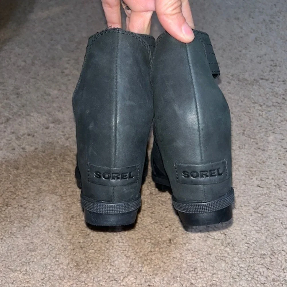 Sorel Joanie II‎ Lace Sandal Wedge Heel Black 9